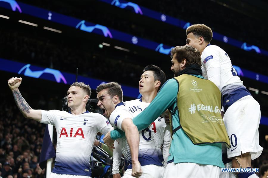 (SP)BRITAIN-LONDON-FOOTBALL-CHAMPIONS LEAGUE-QUARTERFINAL-TOT HOTSPUR VS MAN CITY