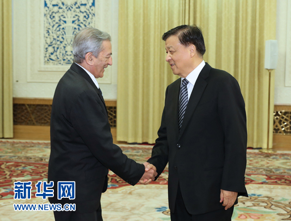 6月21日，中共中央政治局常委、中央書記處書記劉云山在北京會(huì)見古共中央書記處書記、國際關(guān)系部部長巴拉格爾率領(lǐng)的古巴共產(chǎn)黨代表團(tuán)。新華社記者馬占成攝