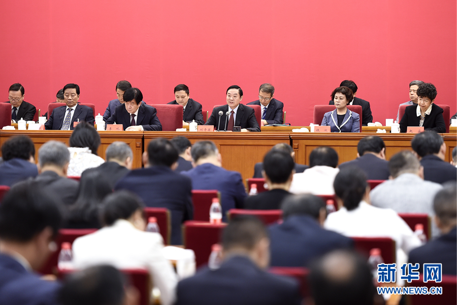 9月20日，中國電視藝術家協(xié)會第六次全國代表大會在北京召開。中共中央政治局委員、中央書記處書記、中宣部部長劉奇葆出席開幕式并講話。新華社記者 燕雁 攝