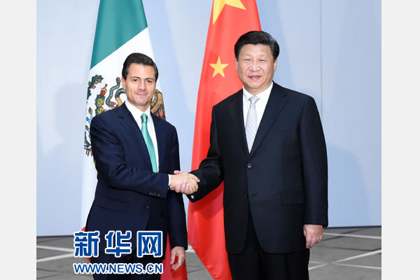 11月16日，國家主席習近平在土耳其安塔利亞會見墨西哥總統(tǒng)培尼亞。 新華社記者張鐸攝