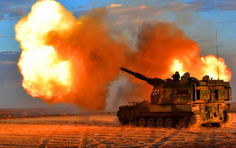 戈壁大漠上演自行火炮分隊(duì)對(duì)抗，場(chǎng)面霸氣！