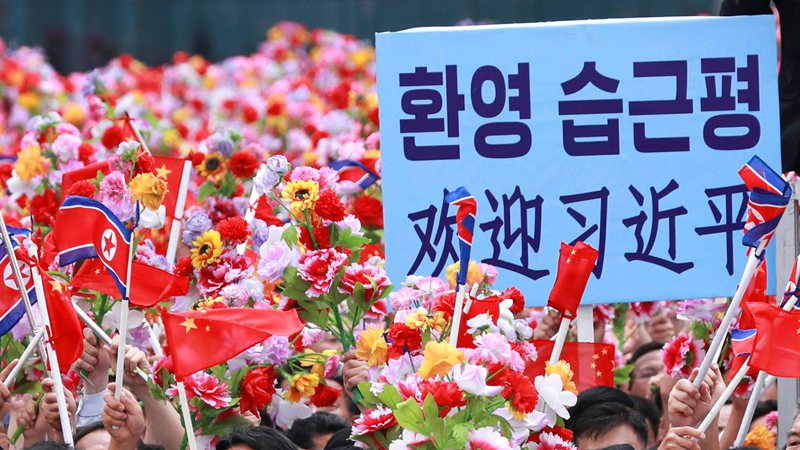 習近平總書記歷史性訪朝 歡迎場面超震撼！