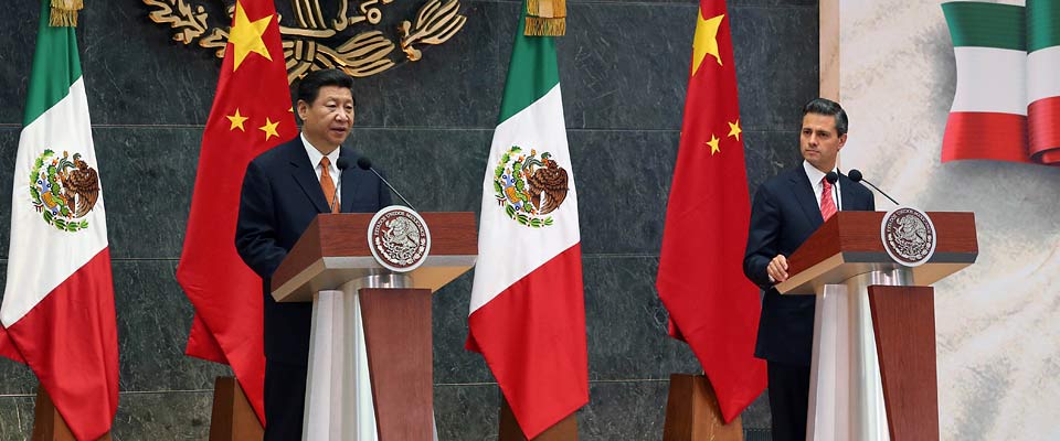 2013年6月，中墨元首共同會見記者